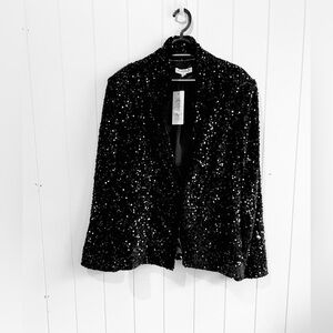 Nanette Lepore  NWT Sequin Blazer Jacket 
size M Very Black